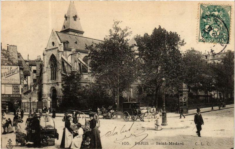 Carte postale ancienne Paris 5e Saint-Médard. à Paris 5e