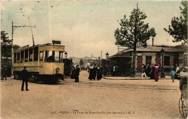 Carte postale ancienne La Porte de Romainville à Paris 20e