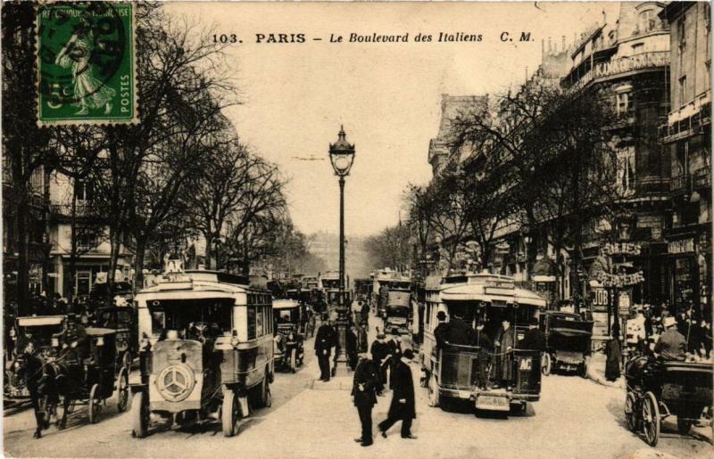 Carte postale ancienne Paris 9e Boulevard des Italiens à Paris 9e