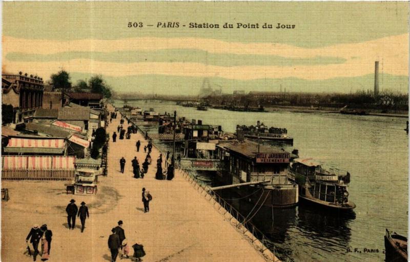 Carte postale ancienne Station du Point du Jour à Paris 16e