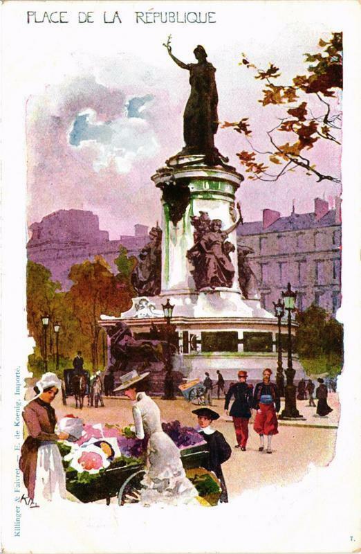 Carte postale ancienne Paris 10e Place de la République. à Paris 10e