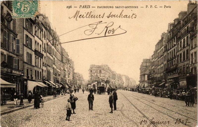 Carte postale ancienne Paris 12e Faubourg Saint-Antoine. à Paris 12e