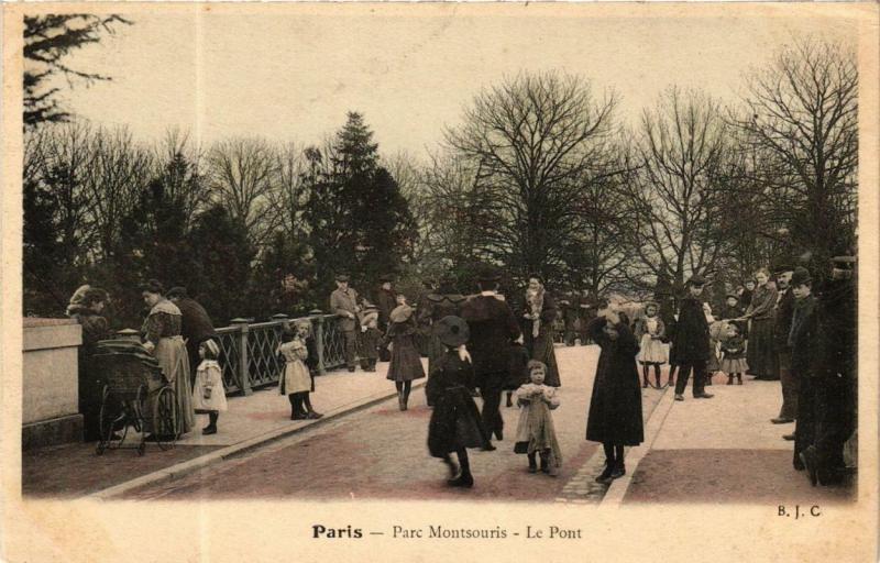 Carte postale ancienne Parc Montsouris - Le Pont à Paris 14e