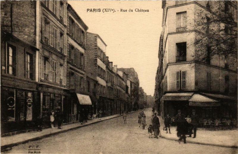 Carte postale ancienne Rue du Château à Paris 14e