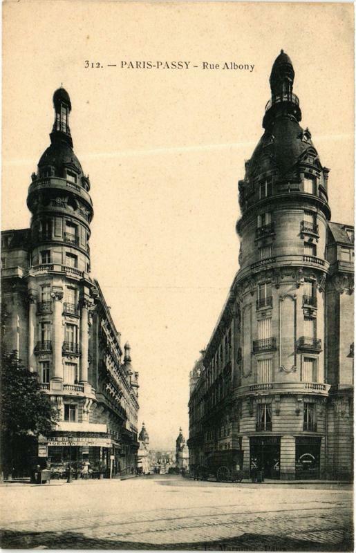 Carte postale ancienne Passy - Rue Albony à Paris 16e
