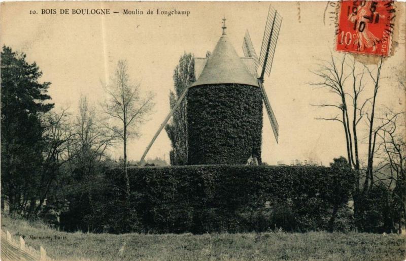 Carte postale ancienne Bois de Boulogne - Moulin de Longchamps à Paris 16e