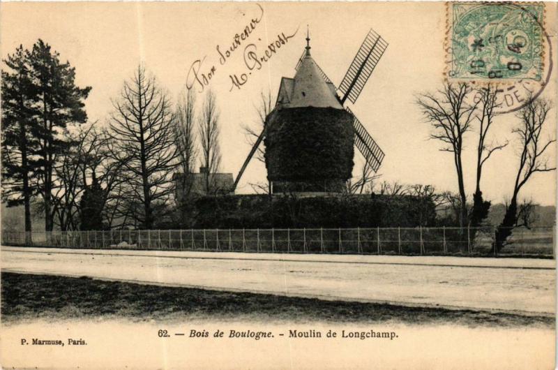 Carte postale ancienne Bois de Boulogne - Moulin de Longchamp à Paris 16e