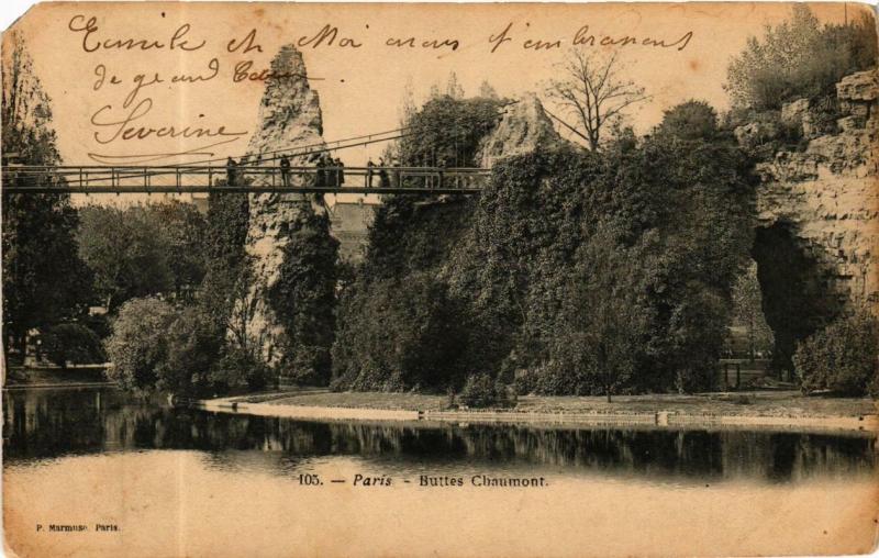 Carte postale ancienne Buttes Chaumont à Paris 19e