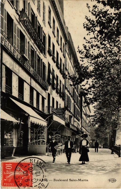 Carte postale ancienne Paris 3e Boulevard Saint-Martin à Paris 3e