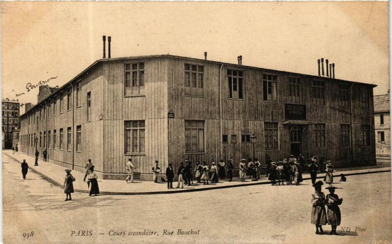 Carte postale ancienne Cours secondaire, rue Bouchut à Paris 15e