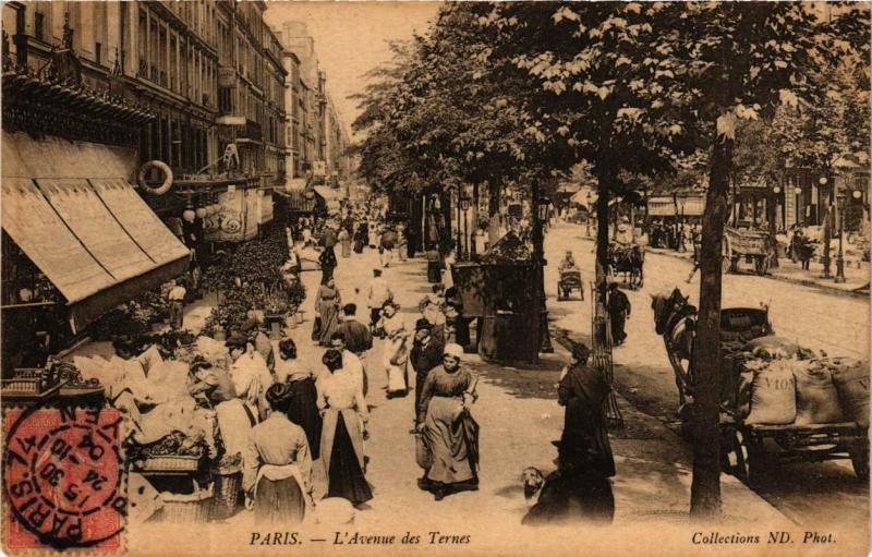 Carte postale ancienne L'Avenue des Ternes à Paris 17e