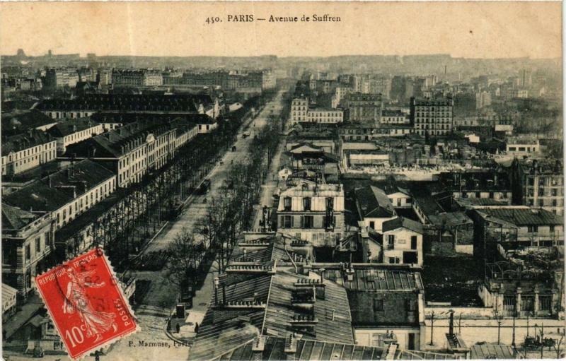 Carte postale ancienne Avenue de Suffren à Paris 15e