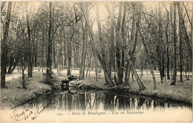 Carte postale ancienne Bois de Boulogne - Vue en Automne à Paris 16e