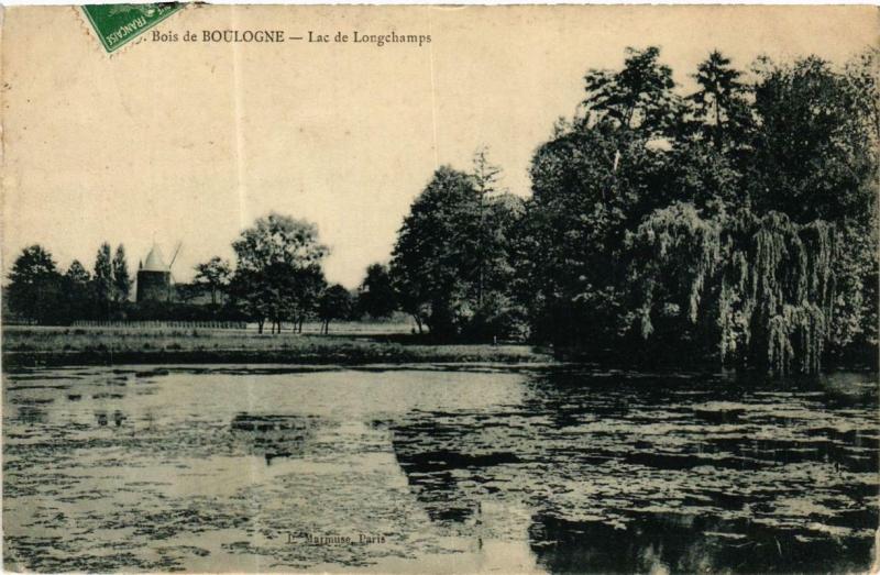 Carte postale ancienne Bois de Boulogne - Lac de Longchamps à Paris 16e