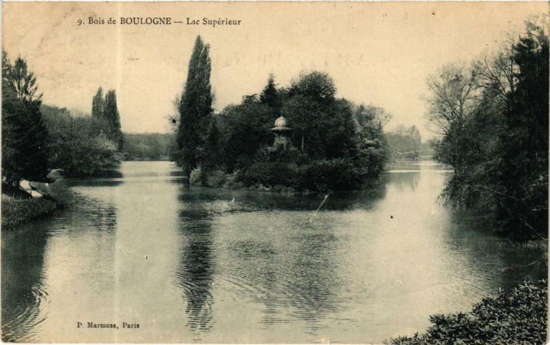 Carte postale ancienne Bois de Boulogne - Lac Supérieur à Paris 16e