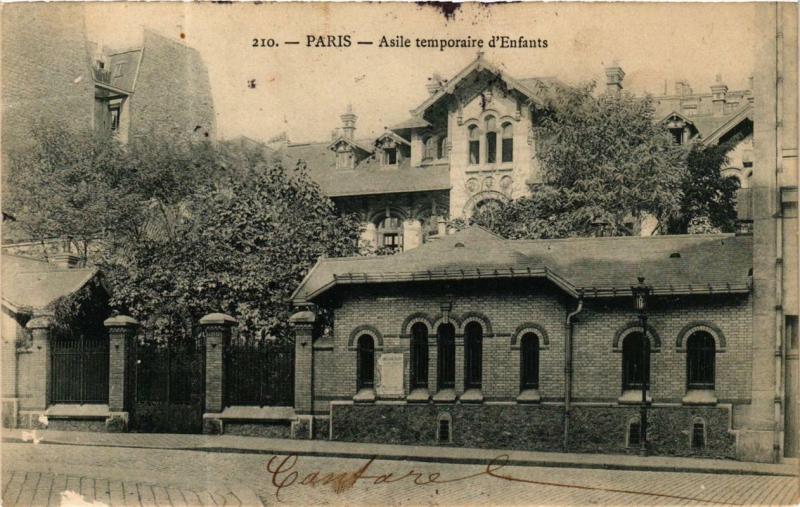 Carte postale ancienne Asile temporaire d'Enfants à Paris 14e