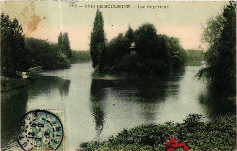 Carte postale ancienne Bois de Boulogne - Lac Supérieur à Paris 16e