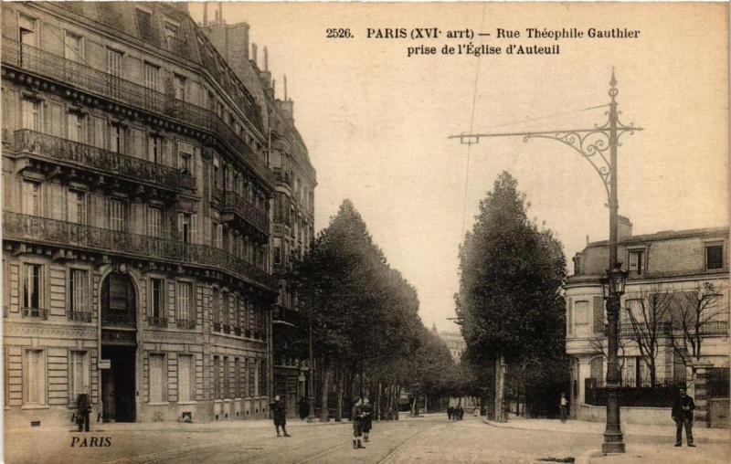 Carte postale ancienne Rue Théophile Gauthier prise de l'Eglise d'Auteuil à Paris 16e
