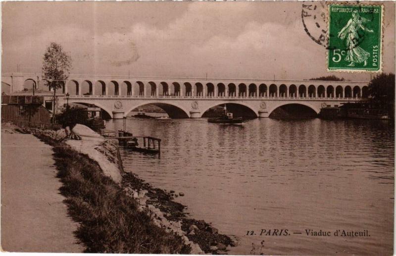 Carte postale ancienne Viaduc d'Auteuil à Paris 16e