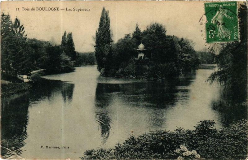 Carte postale ancienne Bois de Boulogne - Lac Supérieur à Paris 16e
