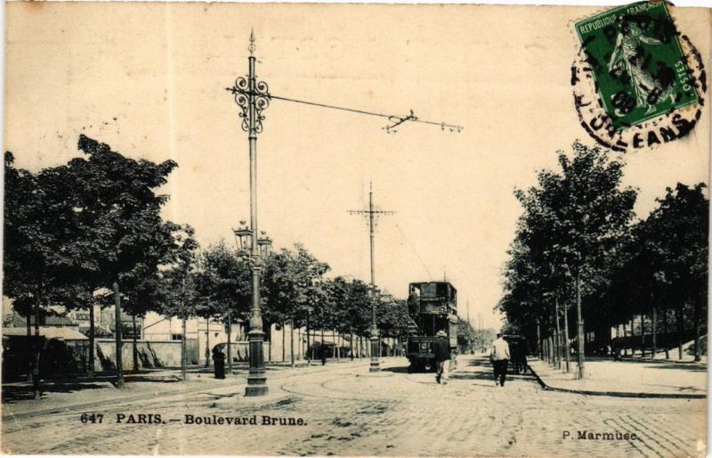 Carte postale ancienne Boulevard Brune à Paris 14e