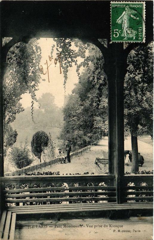Carte postale ancienne Parc Montsouris - Vue prise du Kiosque à Paris 14e