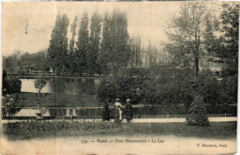 Carte postale ancienne Parc Montsouris - Le Lac à Paris 14e