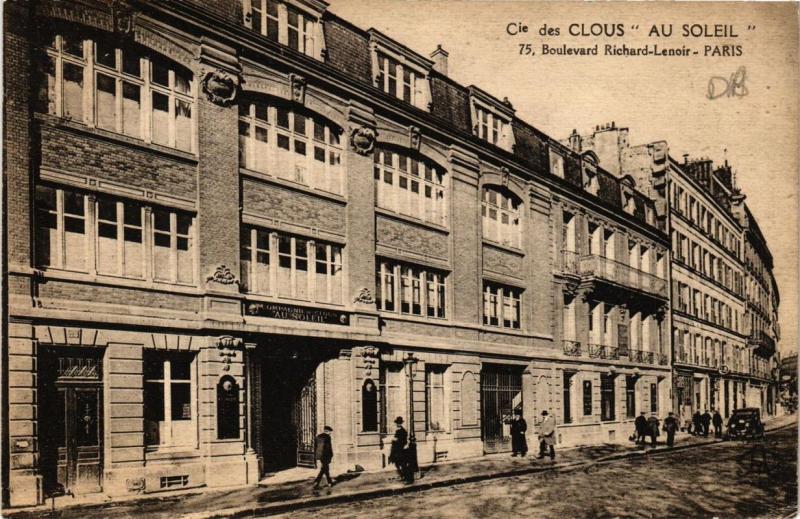 Carte postale ancienne Paris 11e 75, Bd Richard-Lenoir. Cie des Clous Au Soleil à Paris 11e