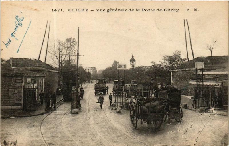 Carte postale ancienne Vue générale de la Porte de Clichy à Paris 17e