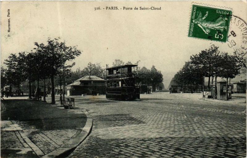 Carte postale ancienne Porte de Saint-Cloud à Paris 16e