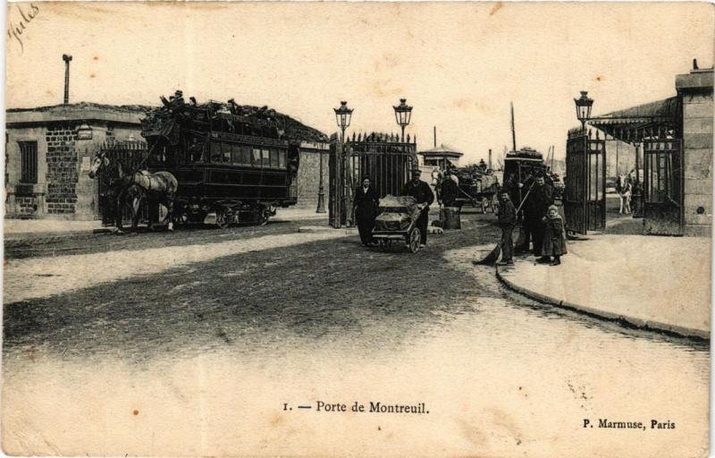 Carte postale ancienne Porte de Montreuil à Paris 20e