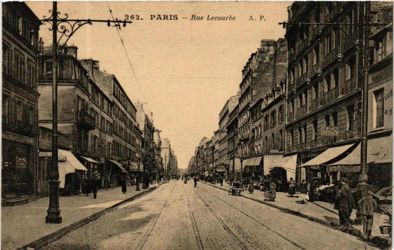 Carte postale ancienne Rue Lecourbe à Paris 15e