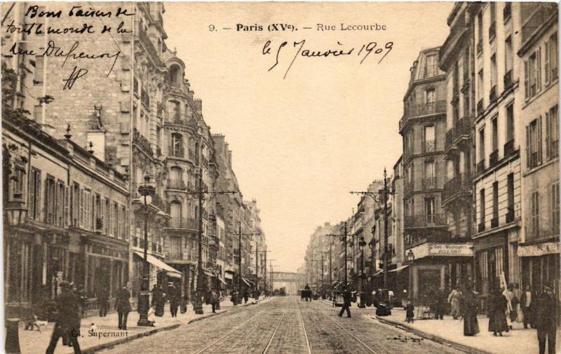 Carte postale ancienne Rue Lecourbe à Paris 15e