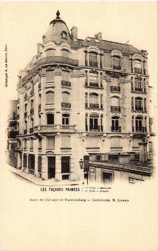 Carte postale ancienne Paris (5e) Rues de l'Abbaye et Furstemberg. M. Labro à Paris 5e
