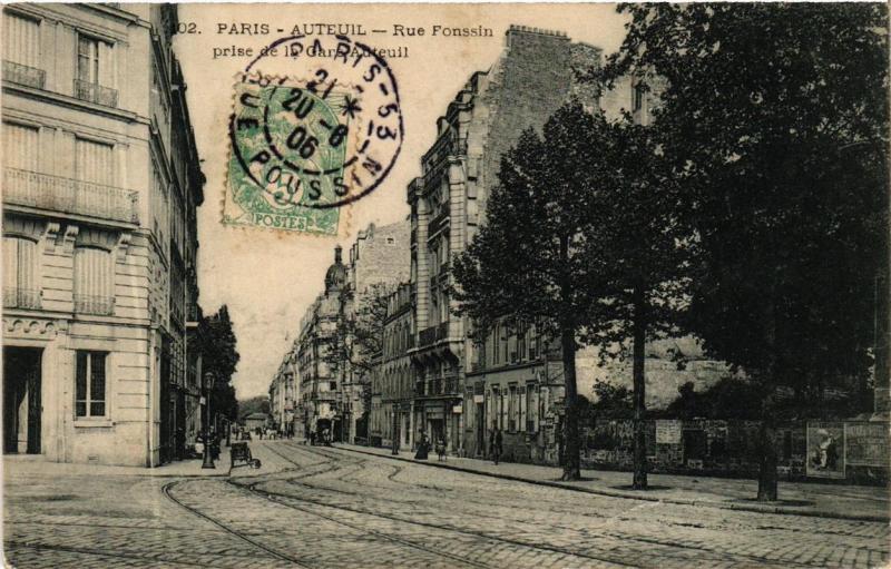 Carte postale ancienne Auteuil - Rue Ponssin à Paris 16e