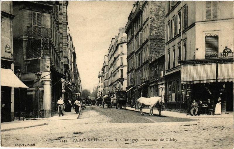 Carte postale ancienne Rue Balagny - Avenue de Clichy à Paris 17e