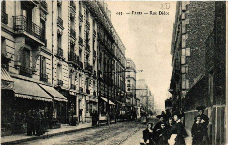 Carte postale ancienne Rue Didot à Paris 14e