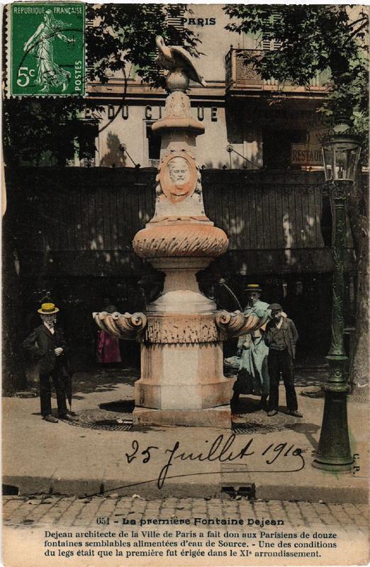 Carte postale ancienne Paris (11e) La premiere Fontaine Dejean. à Paris 11e