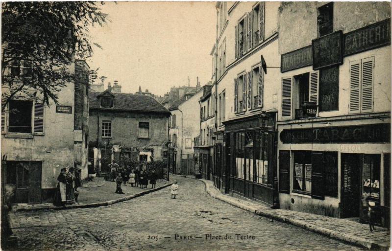 Carte postale ancienne Place du Tertre à Paris 18e