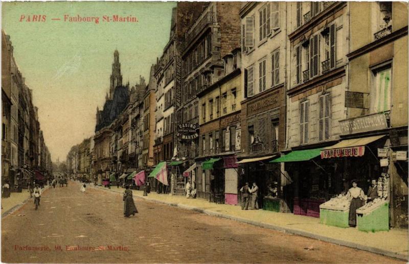 Carte postale ancienne Paris (10e) Faubourg Saint-Martin. à Paris 10e