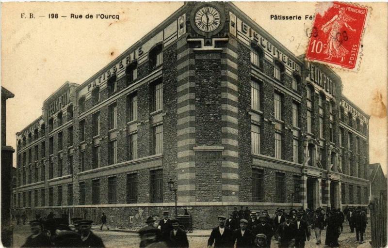 Carte postale ancienne Rue de l'Ourcq Pâtisserie - Félix Potin à Paris 19e