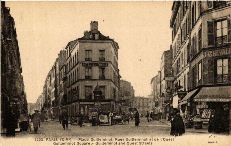 Carte postale ancienne Place Guilleminot, Rues Guilleminot et de l'Ouest à Paris 14e