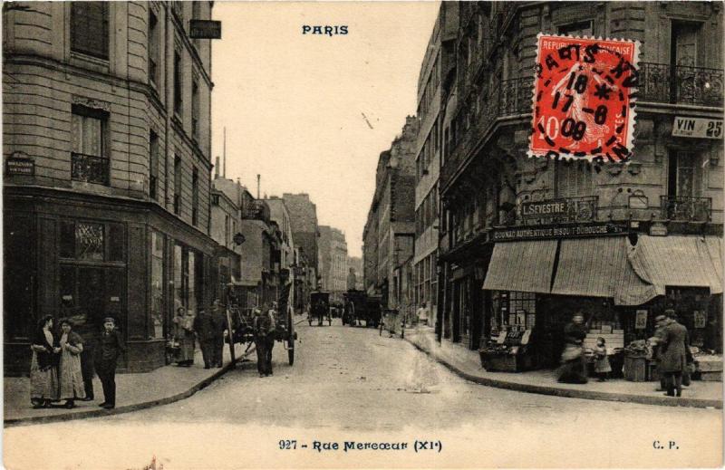 Carte postale ancienne Paris (11e) Rue Mercoeur. à Paris 11e