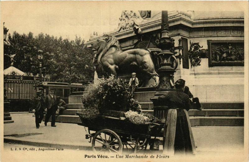 Carte postale ancienne Paris Vecu. Un Marchande de Fleurs