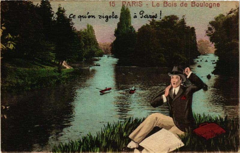 Carte postale ancienne Le Bois de Boulogne à Paris 16e