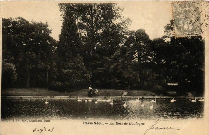 Carte postale ancienne Au Bois de Boulogne à Paris 16e