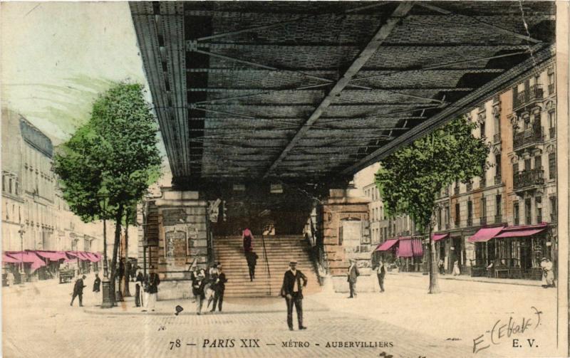 Carte postale ancienne Métro - Aubervilliers à Paris 10e