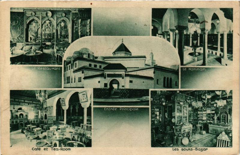 Carte postale ancienne Paris 5e The Restaurant Hammam et Souks de la Mosquee de Paris à Paris 5e