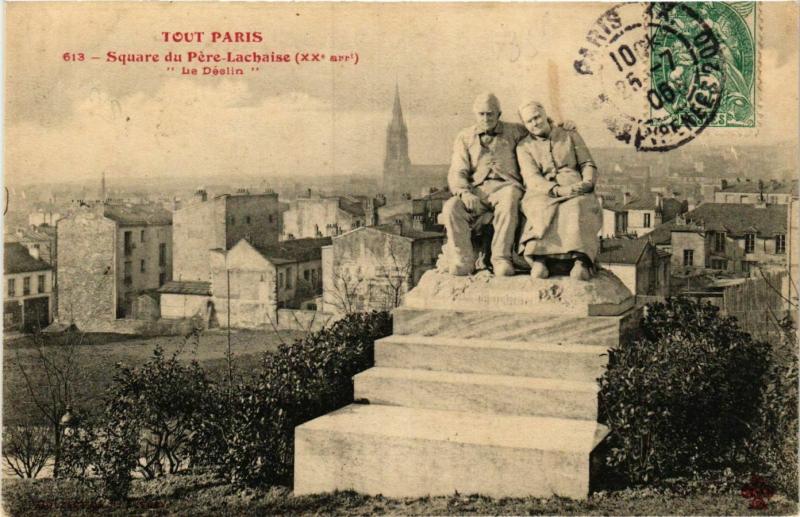 Carte postale ancienne Square du Père-Lachaise - Le Déclin à Paris 20e