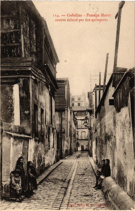 Carte postale ancienne Paris (13e) Gobelins. Passage Moret. à Paris 13e